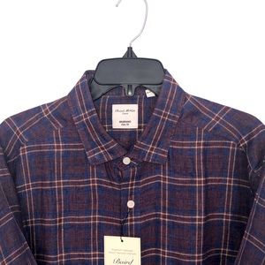 Men’s Size XL plaid shirt in brown blue and tan